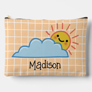 Personalisierter Sonnenschein und Wolken Zubehörtasche
