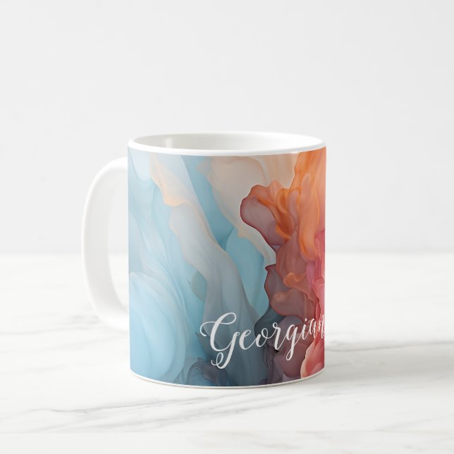 Personalisierter Sonnenuntergang auf See Alkohol T Kaffeetasse (Vorderseite Links)