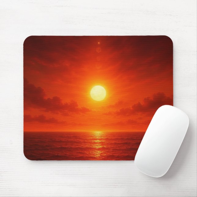 Personalisierter Sonnenuntergangsstrand Mousepad (Mit Mouse)