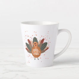 Personalisierter sonniger Erntedank Türkei im Herb Milchtasse