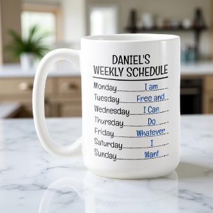 Personalisierter, sonniger Zeitplan Kaffeetasse