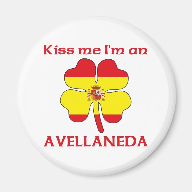 Personalisierter Spanischer Kuss Ich bin Avellaned Magnet (Vorne)