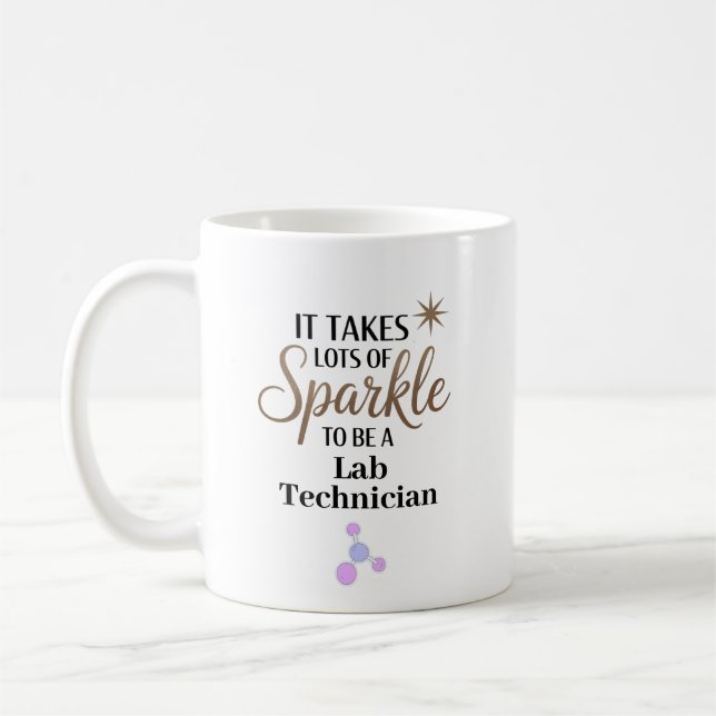Personalisierter Sparkle Lab-Techniker Kaffeetasse (Links)