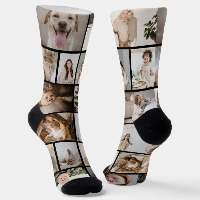 Personalisierter Spaß 16 Fotovorlage Socken (Gewinkelt)
