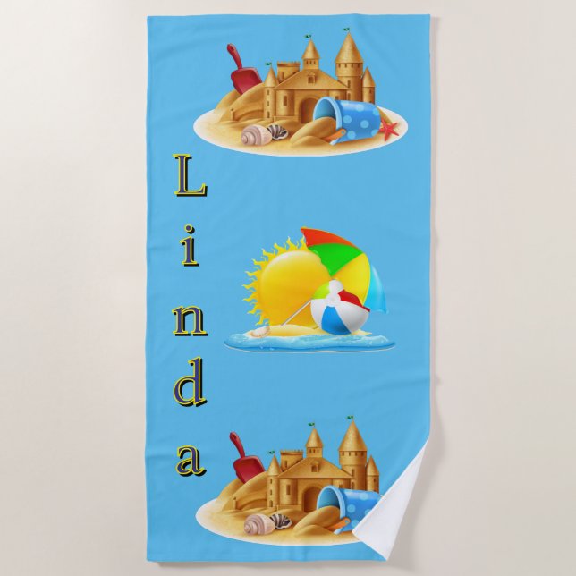 Personalisierter Spaß am Strand Strandtuch (Vorderseite)