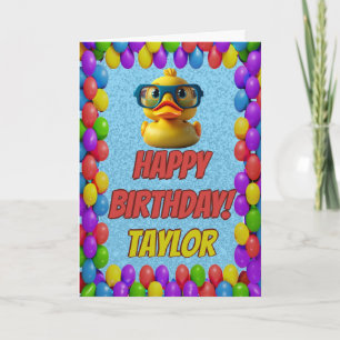 Personalisierter Spaß beim Geburtstag von Rubber D Karte