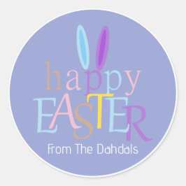 Personalisierter Spaß Bunny Oars Happy Osterrock B Runder Aufkleber