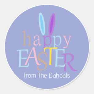 Personalisierter Spaß Bunny Oars Happy Osterrock B Runder Aufkleber