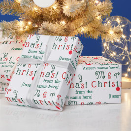 Personalisierter Spaß Farbenfrohe Weihnachtsfeier Geschenkpapier