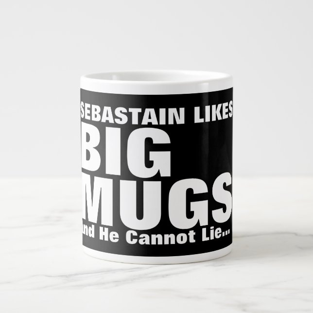 Personalisierter Spaß mag große Tasse, und ich kan Jumbo-Tasse (Vorderseite)
