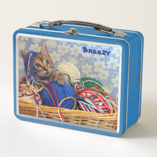 Personalisierter Spaß mit Garnkatze Metall Brotdose