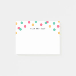 Personalisierter Spaß Orange Pink Aquamarin Confet Post-it Klebezettel