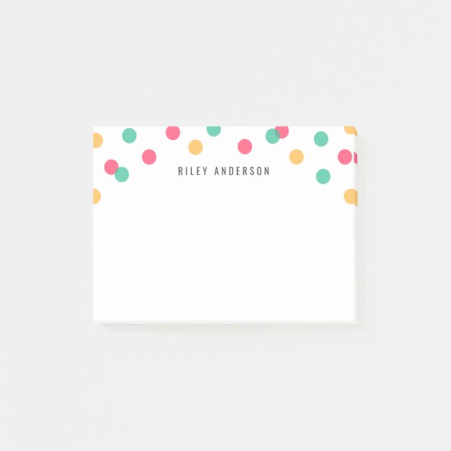 Personalisierter Spaß Orange Pink Aquamarin Confet Post-it Klebezettel (Vorderseite)