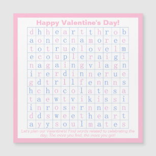 Personalisierter Spaß, Pink Valentine's Day Word P Magnetkarte
