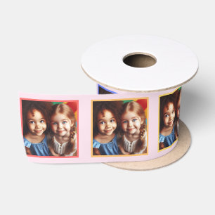 Personalisierter Spaß Regenbogenfarben Gerahmtes F Satinband