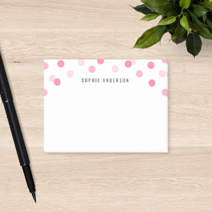 Personalisierter Spaß Rosa Konfetti Post-it Klebezettel