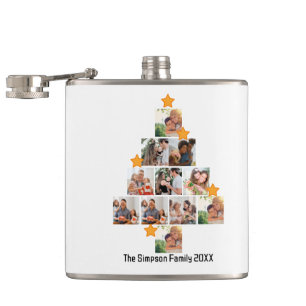 Personalisierter Spaß Weihnachten 11. FotoCollage Flachmann