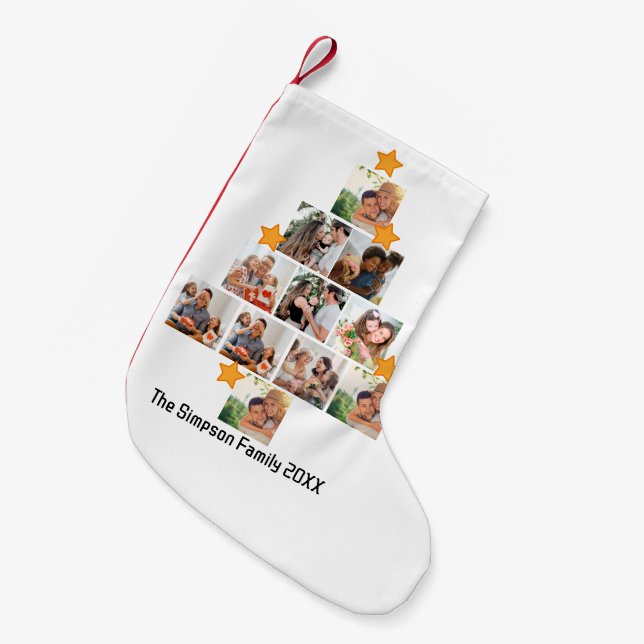 Personalisierter Spaß Weihnachten 11. FotoCollage Kleiner Weihnachtsstrumpf (Vorderansicht (hängend))