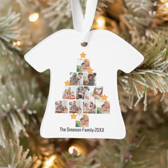 Personalisierter Spaß Weihnachten 11. FotoCollage Ornament (Baum)