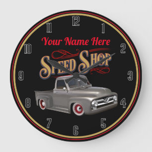 Personalisierter Speed Shop Große Wanduhr