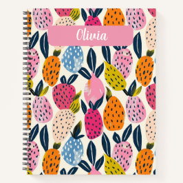 Personalisierter Speiseplan mit Fruchtmuster Notizbuch