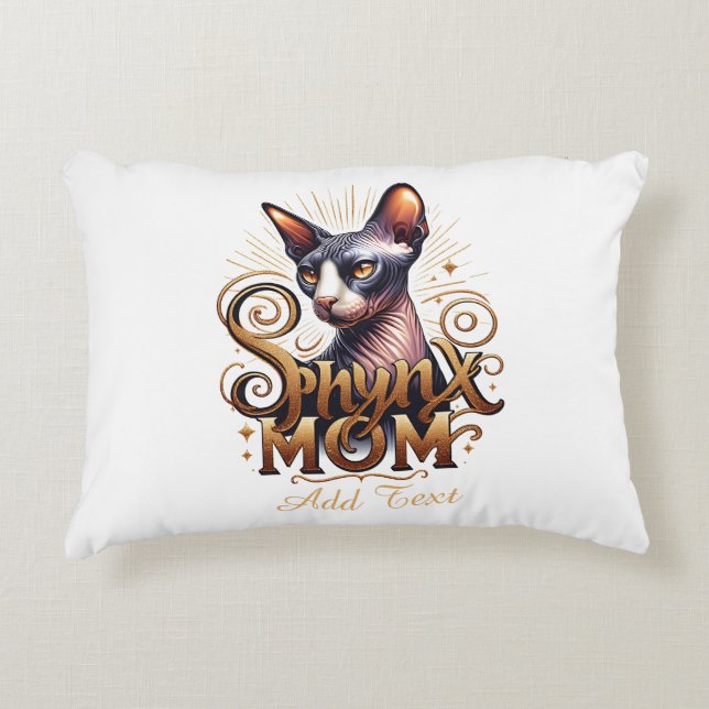 Personalisierter Sphynx Cat Mama Muttertag Dekokissen (Vorderseite)