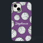 Personalisierter Spielername Volleyball Lila Case-Mate iPhone Hülle<br><div class="desc">Ein cooles iPhone-Gehäuse mit einem individuelle Name und einer Partie Volleyball in einem weichen lila Hintergrund.</div>