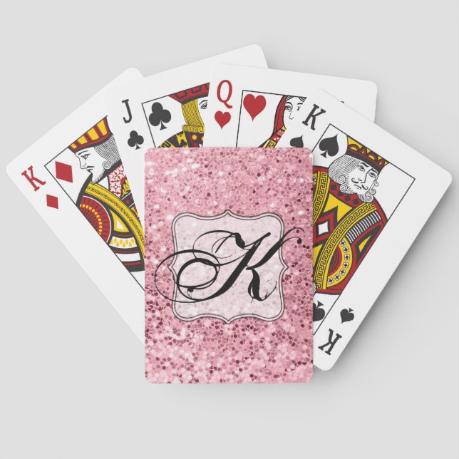 Personalisierter Spielkarte-Rosen-GoldGlitzer Spielkarten (Rückseite)