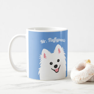 Personalisierter Spitz Hund, Samoyed, Eskimo Welpe Kaffeetasse