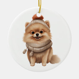 Personalisierter Spitz Hunde Kunst Keramik Ornament
