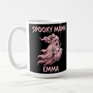 Personalisierter Spooky Mama Rosa Geist Coquette Kaffeetasse