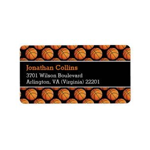 Personalisierter Sport des Basketball-  Adressaufkleber