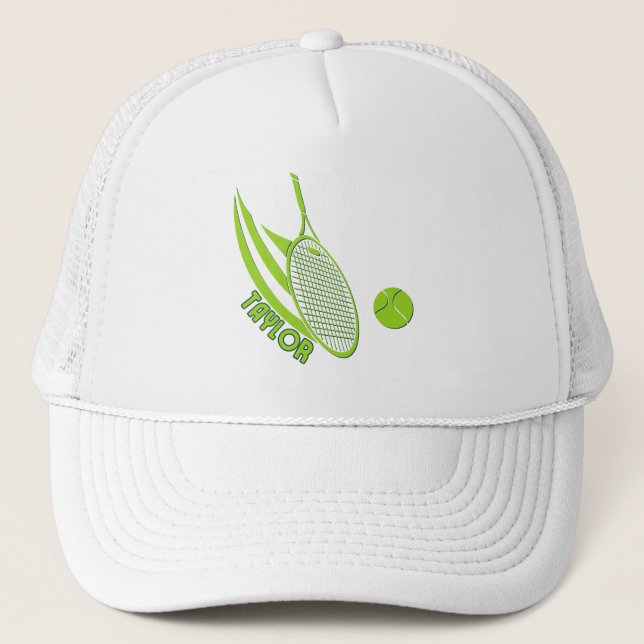 Personalisierter Sport mit Name Tennis Snapback-Hu Truckerkappe (Vorderseite)