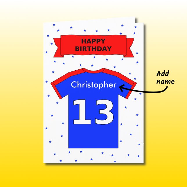 Personalisierter Sporttee 13. Geburtstag Karte (Von Creator hochgeladen)