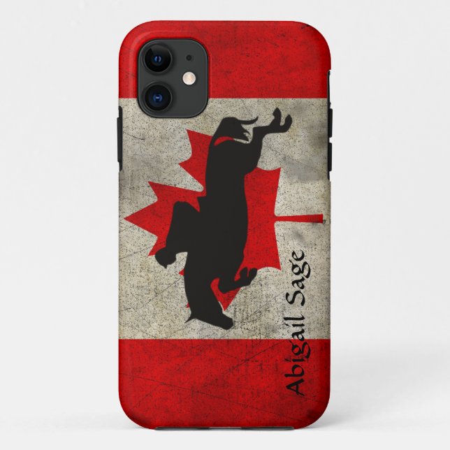 Personalisierter Springreiter kanadische Flagge Case-Mate iPhone Hülle (Rückseite)