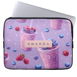 Personalisierter sprudelnder Beeren-Glück-Purple-S Laptopschutzhülle