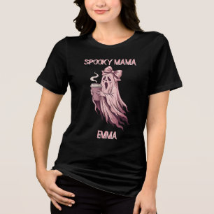 Personalisierter Spuk-Mama-Coquette-Kaffee-Geist Tri-Blend Shirt