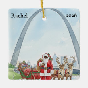 Personalisierter St Louis Weihnachtsmann Keramikornament