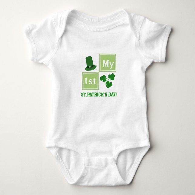 Personalisierter St Patrick Baby Strampler (Vorderseite)