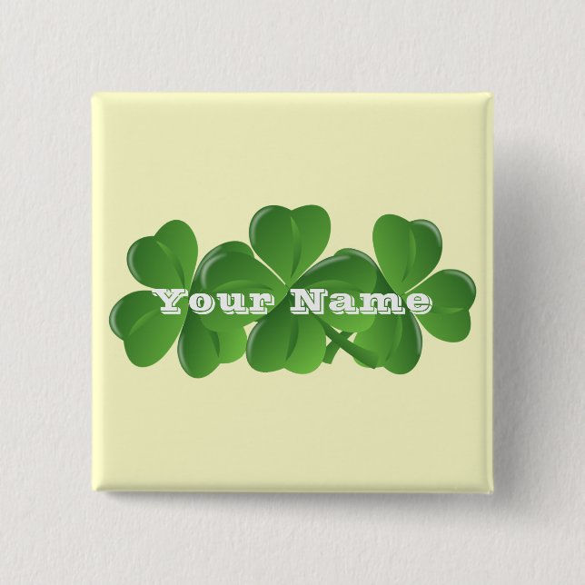 Personalisierter St. Patrick-Tag Button (Vorderseite)