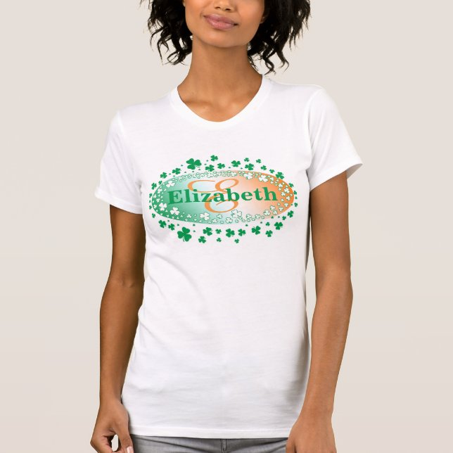 Personalisierter St Patrick Tag, glückliches T-Shirt (Vorderseite)