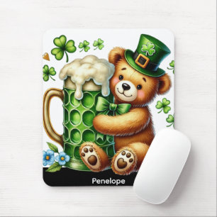 Personalisierter St. Patrick's Day Bär Mousepad