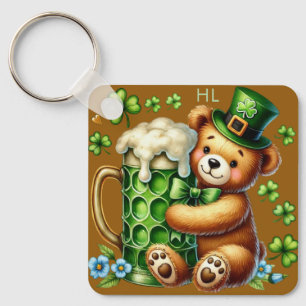 Personalisierter St. Patrick's Day Bär Schlüsselanhänger
