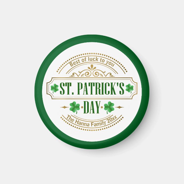 Personalisierter St. Patrick's Day I Glück der Ire Magnet (Vorne)