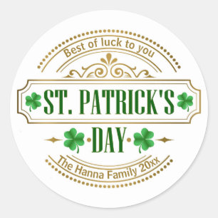 Personalisierter St. Patrick's Day I Glück der Ire Runder Aufkleber
