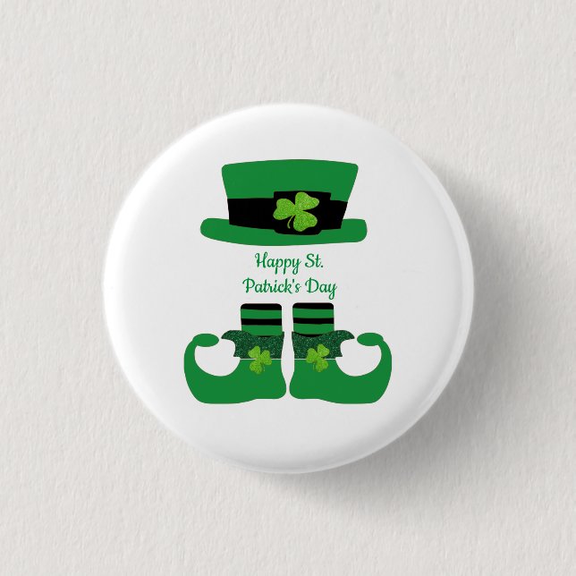 Personalisierter St. Patrick's Day Irish Leprechau Button (Vorderseite)
