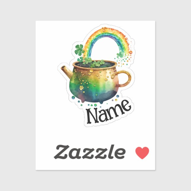 Personalisierter St. Patrick's Day Regenbogen  Aufkleber (Blatt)