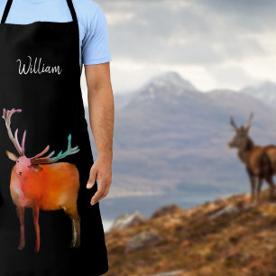 Personalisierter Stag mit Antlern Schürze