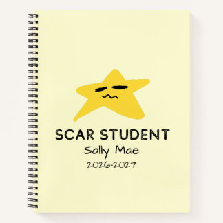 Personalisierter Star-Schüler-Skar-Notizblock mit Notizbuch