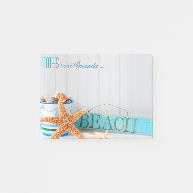 Personalisierter Starfish Strand Post-it Klebezettel (Vorderseite)